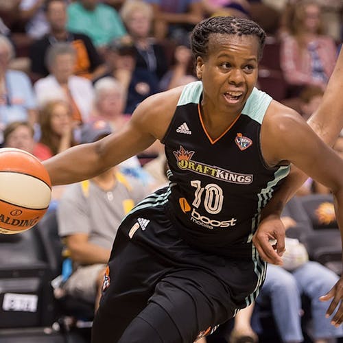 Epiphanny Prince is a Rutgers alumni and WNBA veteran who plays for the Seattle Storm. – Photo by Chris Poss via Swish Appeal