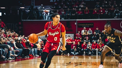 Sophomore guard Derek Simpson led the Rutgers men's basketball team to a thrilling victory over Penn State last season and will look to have a similar performance this time around. – Photo by Evan Leong