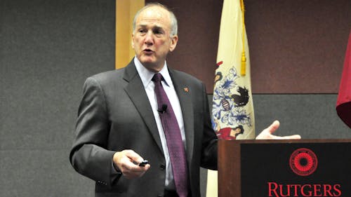 Rutgers President Robert L. Barchi responded to faculty’s complaints about compensation and contract bargaining policies at Friday’s senate meeting, held at the College Avenue Student Center. – Photo by Photo by Tian Li | The Daily Targum