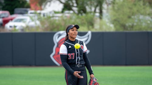 Senior pitcher and outfielder Morgan Smith has homered a Big Ten-leading 19 times on the season for the Rutgers softball team. – Photo by Christian Sanchez