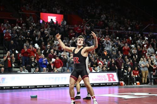 Junior 133-pounder Dylan Shawver notched his second consecutive ranked win in the Rutgers wrestling team's 35-3 loss to Penn State on Monday night.  – Photo by Cos Lymperopoulos / Scarletknights.com