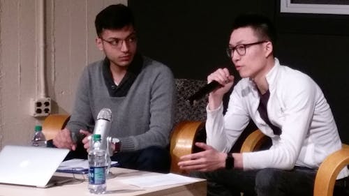 David Zhao, the founder of NXTFactor spoke about the techniques behind launching successful businesses at the College Avenue Student Center before Spring Break. The event was organized by the Rutgers Entrepreneurship Society (RES). – Photo by Nikhilesh De