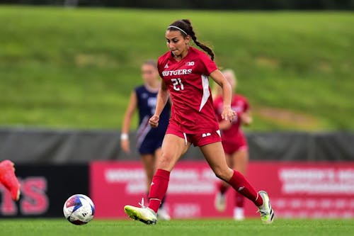 Senior forward Giana Romano of the Rutgers women’s soccer team scored the game-winning goal against Providence tonight. – Photo by ScarletKnights.com