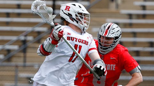 Two goals from senior attacker Brian Cameron were not enough as the Rutgers men’s lacrosse team dropped its matchup against the No. 1 team in the nation. – Photo by Rich Graselle / Scarletknights