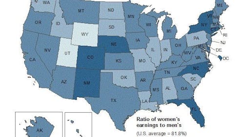 Women in New Jersey have witnessed their wages compete with those of their male counterparts more recently. According to the report, the ratio of women’s to men’s earnings was 74.3 percent in 2004, and has since grown to more than 80 percent.  – Photo by Photo by Bureau of Labor Statistics | The Daily Targum