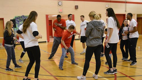 On Sunday, hundreds of student volunteers and participants celebrated "Special Friends Day" in the Cook/Douglass Recreation Center. The event gave people with mental disabilities a chance to partake in games and activities alongside Rutgers students. – Photo by Casey Ambrosio