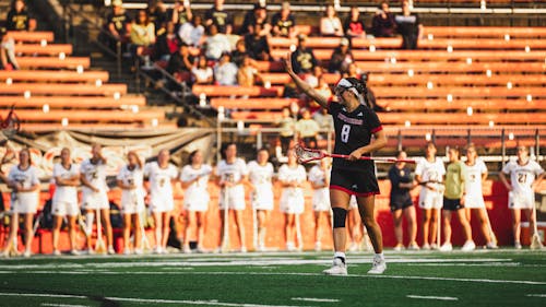 Graduate student midfielder Cassidy Spilis will look to lead the Rutgers women's lacrosse team to a victory over Maryland this weekend. – Photo by Evan Leong