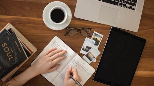 Journaling is a key method of self-care that helps us through challenges, keeps us on track to meet goals and allows us to see our accomplishments clearly. – Photo by Thought Catalog / Unsplash
