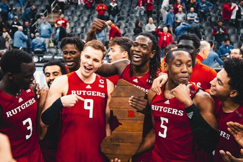 The Rutgers men's basketball team claimed the Garden State Hardwood Classic Trophy with a victory against Seton Hall on Saturday night.  – Photo by Evan Leong