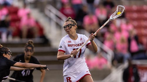 Graduate student attacker Marin Hartshorn must have a strong offensive performance for the Rutgers women's lacrosse team to come out on top against Stony Brook tomorrow. – Photo by ScarletKnights.com