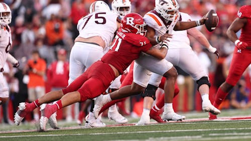 Senior defensive lineman Aaron Lewis has been and will continue to be a major force on the Rutgers football team's defensive line. – Photo by Dustin Satloff / Rutgers Athletics / scarletknights.com