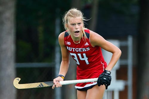 Senior halfback Iris Langejans scored a goal and registered two assists in the Rutgers field hockey team's first two games of the season. – Photo by Rich Graessle/ ScarletKnights.com