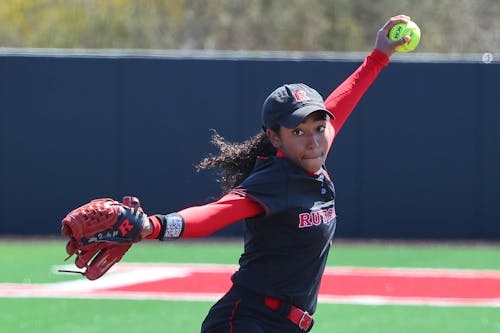 Graduate Student pitcher Jaden Vickers pitched nine combined innings and only allowed 2 earned runs to help the Rutgers softball team go 5-0 in the Rutgers tournament – Photo by Rich Graeslle / ScarletKnights.com