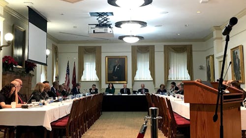 The Rutgers Endowment Justice Collective attended the Board of Governors meeting on Feb. 18.