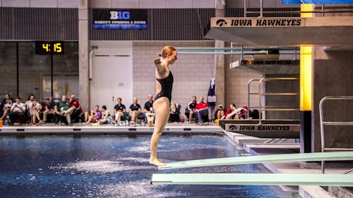 Junior Jenna Douglass set a personal record on the 1-meter dive, scoring a 274.80 – Photo by Rutgers Swimming & Diving / Twitter