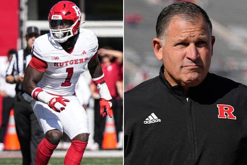 Senior linebacker Mohamed Toure and head coach Greg Schiano address the importance of team leadership ahead of a road showdown against Iowa. – Photo by Mark Brown / ScarletKnights.com
