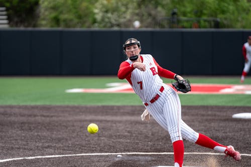 Fifth-year pitcher Mattie Boyd tossed two complete games for the Rutgers softball team en route to a pair of victories. – Photo by Christian Sanchez