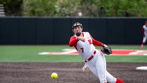Fifth-year pitcher Mattie Boyd tossed two complete games for the Rutgers softball team en route to a pair of victories. – Photo by Christian Sanchez
