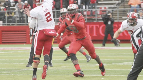 While he has yet to start for the Knights this season, sophomore defensive end Kemoko Turay continues to grow into his role. – Photo by The Daily Targum