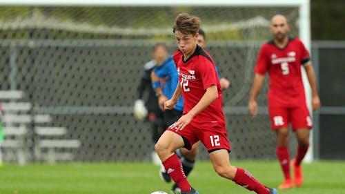 Senior midfielder Jackson Temple was selected as a Player to Watch in the Big Ten as the Rutgers men's soccer team gets set to begin its season in Omaha, Nebraska. – Photo by Rich Shultz / Scarletknights