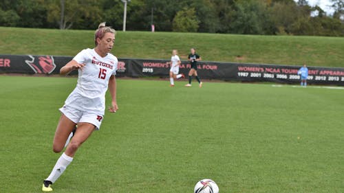 Freshman back Emily Mason provided an assist as the Rutgers women's soccer team finished its season with a perfect record in Big Ten play, defeating Illinois 3-0.  – Photo by Samantha Cheng