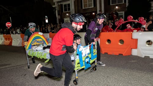 Approximately 2,000 spectators showed up in support of the bed racing event this year. – Photo by Rutgers University Student Centers and Activities / Twitter