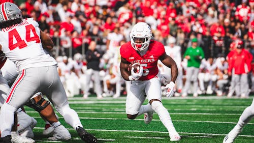 Senior running back Kyle Monangai led the Big Ten in rushing yards last season and will play a monumental role in the Rutgers football team's offense in 2024. – Photo by Evan Leong