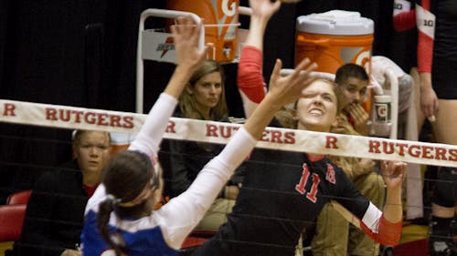 Senior middle blocker Rachel Andreassin and the Knights hope to build on their first won set in Big Ten conference play. – Photo by Dennis Zuraw