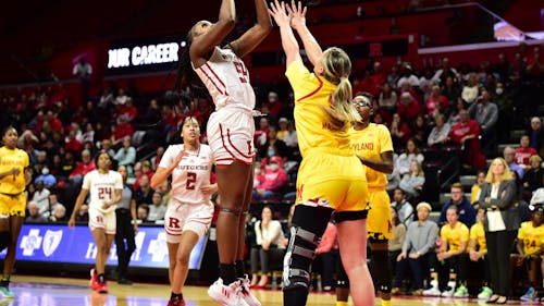 Junior forward Chyna Cornwell and freshman guard Kaylene Smikle had strong outings but ultimately could not do enough to give the Rutgers women's basketball team the victory. – Photo by @RutgersWBB / Twitter