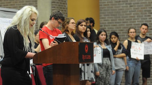 April 2016 | Students called for a 2.5 percent rollback on student tuition last month at the Board of Governors’ open budget hearing. – Photo by Photo by Dimitri Rodriguez | The Daily Targum