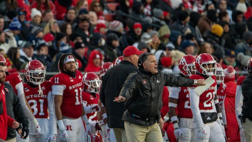 Head coach Greg Schiano and the Rutgers football team can make it five wins on the year if they can defeat Maryland in the final game of the season.  – Photo by Hamza Azeem 