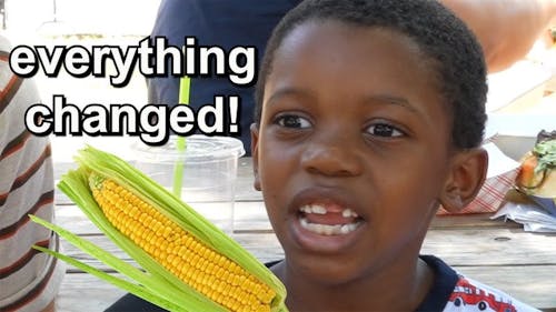 It's Tariq! Everyone's favorite corn-loving viral kid is unequivocally wholesome. But in conversations about exploiting kids on social media, things aren't always so sunny. – Photo by Know Your Meme / Twitter