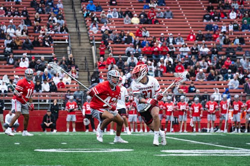 Senior midfielder Shane Knobloch had 2 goals and two assists in the Rutgers men's lacrosse team's 14-8 loss to Ohio State on Saturday. – Photo by Christian Sanchez