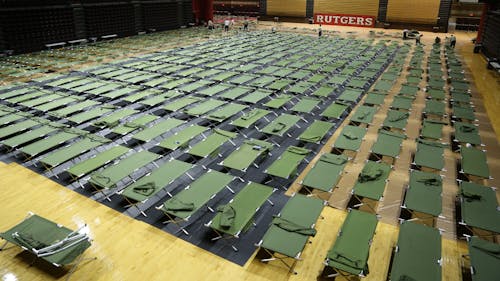 About 2,000 cots were set up for students in the recreation centers to sleep in overnight. Executive Vice President for Strategic Planning and Operations Antonio Calcado said this number is based on previous experiences evacuating students from the two campuses. There are roughly 3,200 students being evacuated in total. – Photo by Dimitri Rodriguez