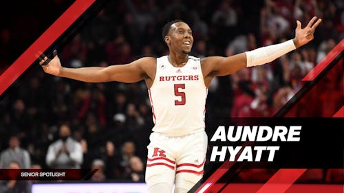 Junior forward Aundre Hyatt's incredible work ethic was honored on Sunday during the Rutgers men's basketball team's annual Senior Day.  – Photo by Ice You