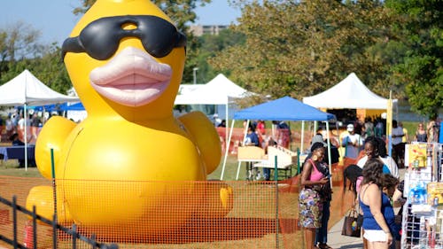 On Sunday, hundreds of spectators came down to Boyd Park to partake in the Raritan River Festival and watch the annual Rubber Duck Race. The event raised money for pediatric brain cancer research and emphasized the ties between New Brunswick and the central river. – Photo by PATRICK CHEN