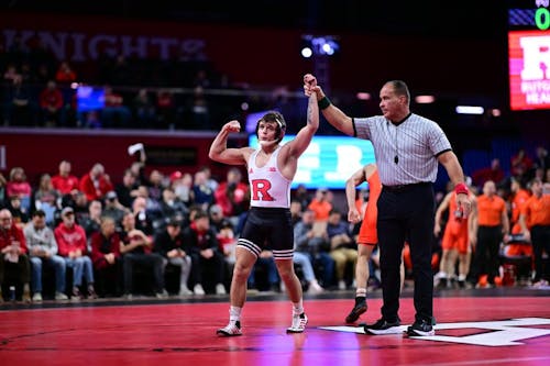 Junior 133-pounder Dylan Shawver of the Rutger wrestling team earned a silver medal at the 2023 Midlands Championships and will look to continue his dominance heading into Big Ten play. – Photo by Ben Solomon / Scarletknights.com