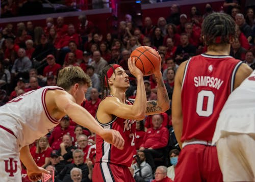 Fifth-year senior guard Caleb McConnell and freshman guard Derek Simpson were two catalysts in Rutgers men's basketball's win over Indiana. – Photo by Hamza Azeem 