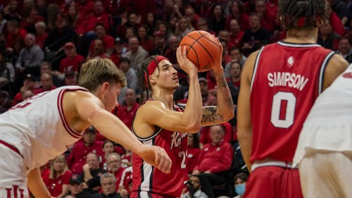 Fifth-year senior guard Caleb McConnell and freshman guard Derek Simpson were two catalysts in Rutgers men's basketball's win over Indiana. – Photo by Hamza Azeem
