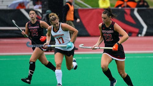 Junior midfielder Guillermina Causarano and sophomore back Puck Winter were put on the NFHCA Collegiate Watch List for their outstanding play early in the season. – Photo by ScarletKnights.com