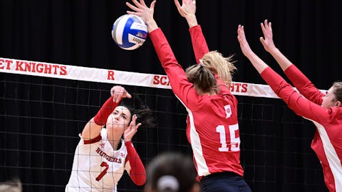 Junior outside hitter Anastasiia Maksimova had four kills in the opening set against Indiana. – Photo by Rutgers Volleyball / Twitter
