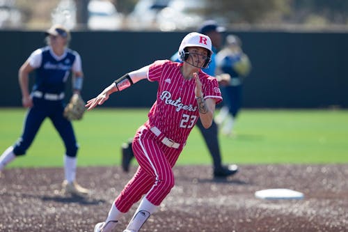 Junior shortstop Kyleigh Sand leads the Rutgers softball team with a .382 batting average this season. – Photo by Steve Hockstein / ScarletKnights.com