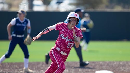 Junior shortstop Kyleigh Sand leads the Rutgers softball team with a .382 batting average this season. – Photo by Steve Hockstein / ScarletKnights.com