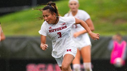 Senior midfielder Sam Kroeger could not find the back of the net despite taking multiple shots for the Rutgers women's soccer team in its game against Michigan State on Sunday. – Photo by ScarletKnights.com