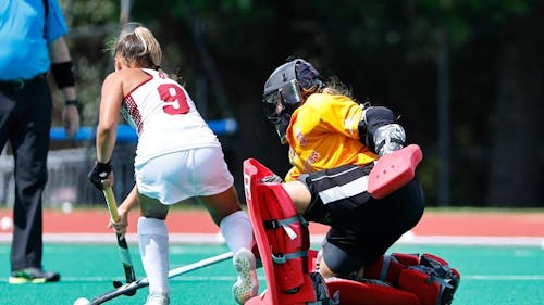 The Rutgers field hockey team's defense came up big in the team's wins against the University of California Berkeley and UConn. – Photo by Rich Graeslle
