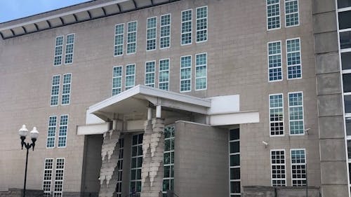 At the family court building in Downtown New Brunswick this week, the unnamed teenage defendant was ordered to remain in custody after being charged with making an online threat against the school administrator.   – Photo by Jarrett / GoogleMaps.com