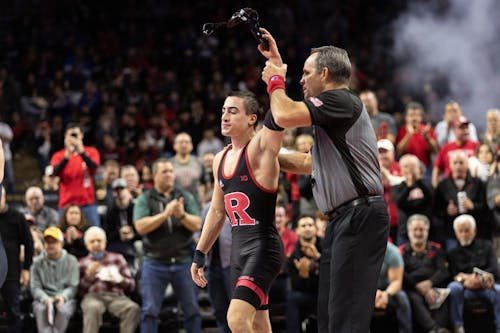Sophomore 125-pounder Dean Peterson made a big contribution in Rutgers wrestling’s first two matches of the season. – Photo by ScarletKnights.com