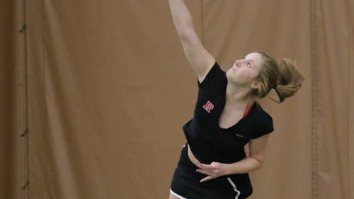 Junior Farris Cunningham said the current group of doubles pairs that the Knights have are the best they've been in her career at Rutgers. The Knights have captured doubles victories in each of their four matches this season.  – Photo by Edwin Gano