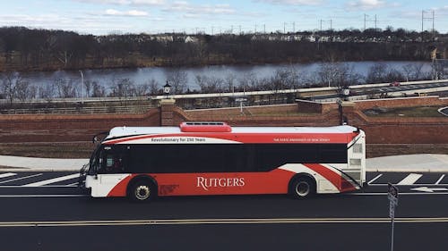 The new bus system for the Fall 2021 semester will use the same number of buses as the old system while having fewer stops. – Photo by Rutgers University / Twitter