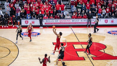 Fans will never forget former Rutgers men's basketball star Ron Harper Jr.'s buzzer-beating game-winner against then-No.1 Purdue. – Photo by Ben Solomon / Scarletknights.com